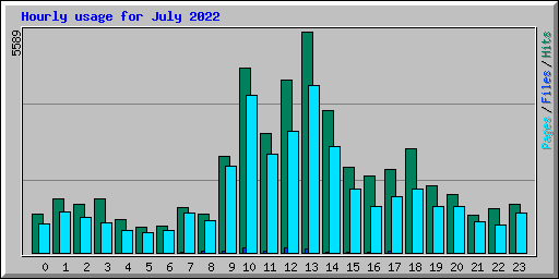 Hourly usage for July 2022